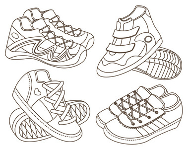 一套运动鞋(矢量图)